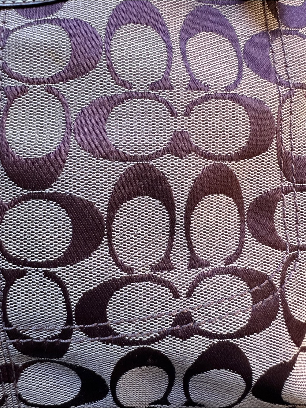 Coach Penelope Signature Monogram Tote Bag in Plum - Picture 3 of 9